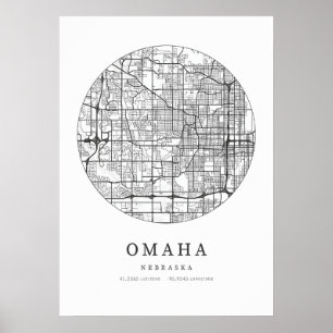 Póster Mapa de diseño de la calle Omaha Nebraska