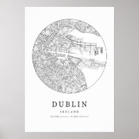 Mapa de distribución de la calle en Irlanda de Dub