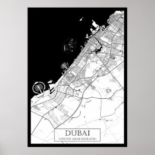 Póster Mapa de Dubái EAU