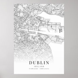 Póster Mapa de Dublín