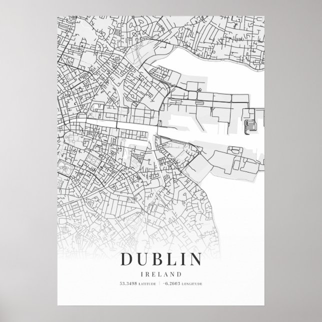 Póster Mapa de Dublín (Frente)