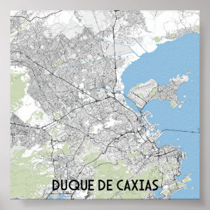 Póster Mapa de Duque de Caxias en Brasil