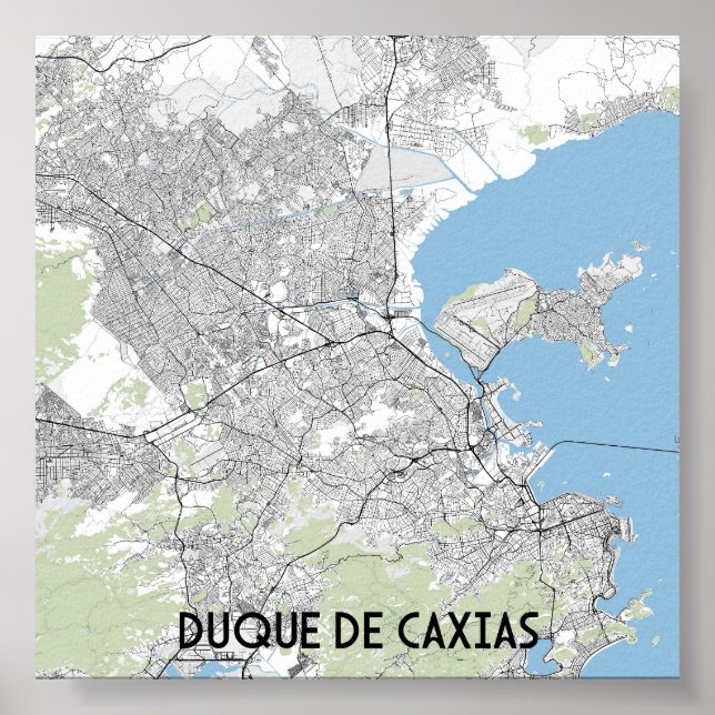 Póster Mapa de Duque de Caxias en Brasil (Frente)