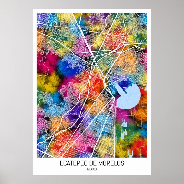 Póster Mapa de Ecatepec de Morelos (Frente)