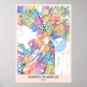 Póster Mapa de Ecatepec de Morelos