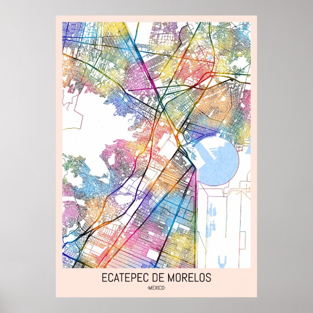 Póster Mapa de Ecatepec de Morelos (Frente)
