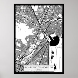 Póster Mapa de Ecatepec de Morelos Ciudad de México