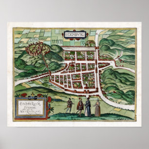 Póster Mapa de Edimburgo de 1580