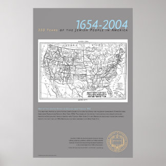 Póster Mapa de EE.UU. en inglés y yiddish, 1912