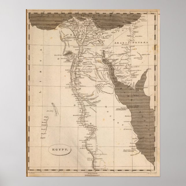 Póster Mapa de Egipto por Arrowsmith (Frente)