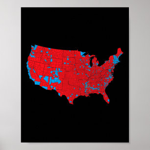 Póster Mapa de elecciones de Estados Unidos 2024 Presiden