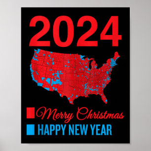 Póster Mapa de elecciones preciso Feliz Año Nuevo Feliz N