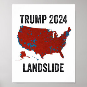 Póster Mapa de elecciones sin precedentes de Trump 2024 g