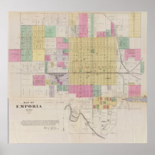 Póster Mapa de emporios, Kansas