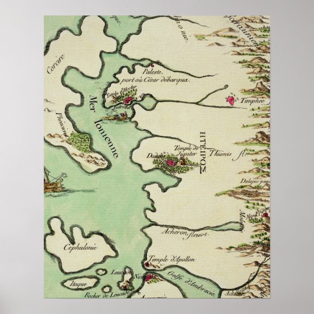 Póster Mapa de Epiro para 'Andromache' de Jean Racine, de (Frente)