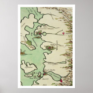 Póster Mapa de Epirus para "Andromache" por Jean Racine,