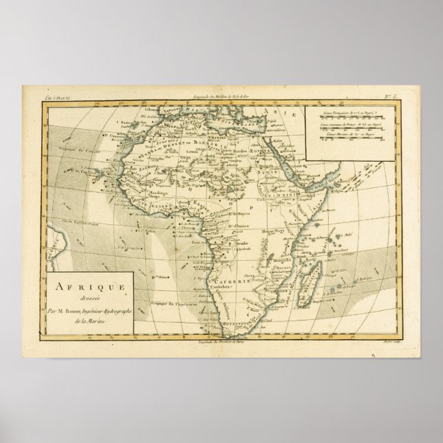 Póster Mapa de época de África (Frente)