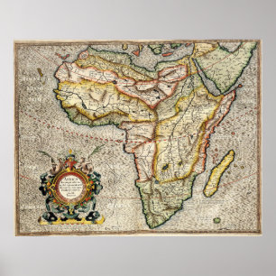 Póster Mapa de época de África (1596)