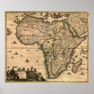 Póster Mapa de época de África (1688)
