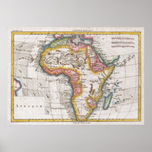Póster Mapa de época de África (1780)