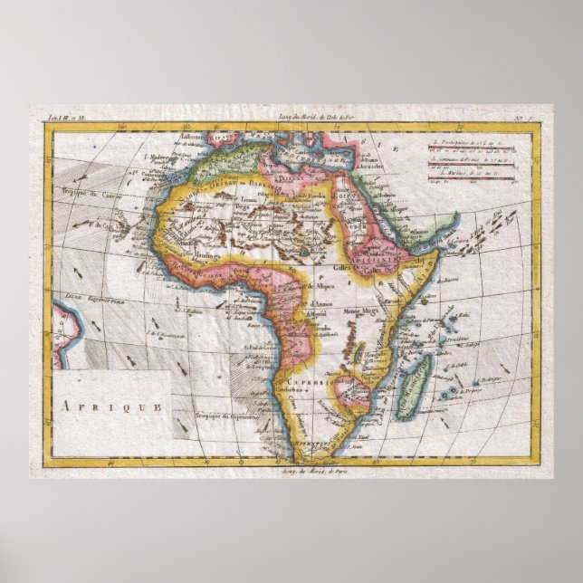 Póster Mapa de época de África (1780) (Frente)