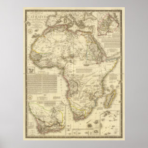 Póster Mapa de época de África (1828)