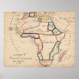 Póster Mapa de época de África (1831)