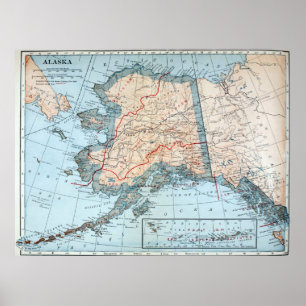 Póster Mapa de época de Alaska (1921)
