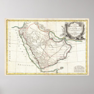Póster Mapa de época de Arabia Saudita (1771)