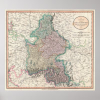 Mapa de época de Baviera Alemania (1799)