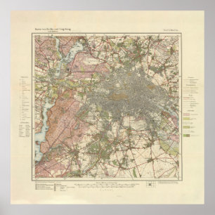 Póster Mapa de época de Berlín Alemania (1913) 2