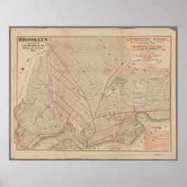Póster Mapa de época de Brooklyn