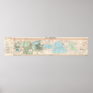 Póster Mapa de época de Central Park (1860)