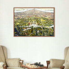 Póster Mapa de época de Central Park, Nueva York, 1873