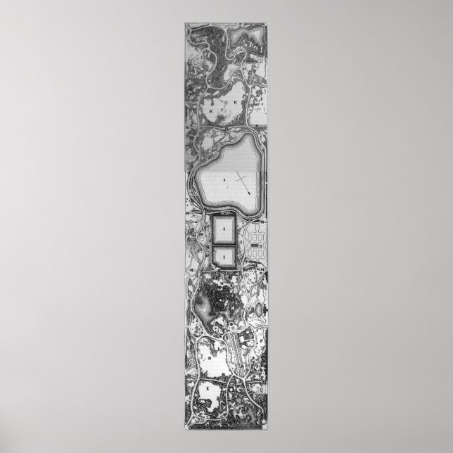 Póster Mapa de época de Central Park NYC (1879) (Frente)