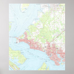 Póster Mapa de época de Ciudad de Panamá Florida (1956)