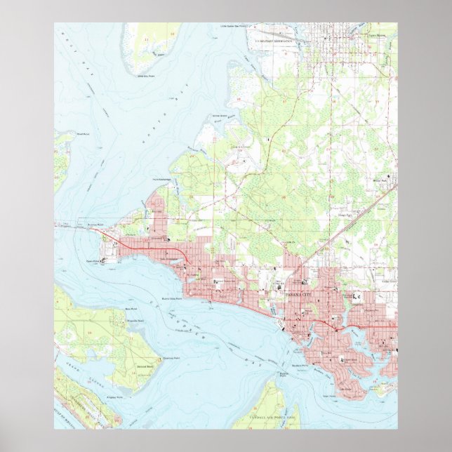 Póster Mapa de época de Ciudad de Panamá Florida (1956) (Frente)