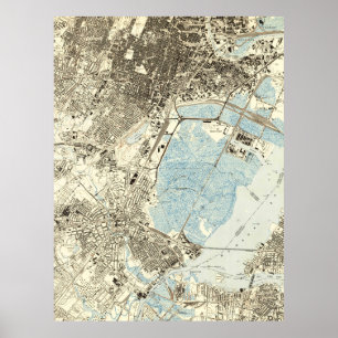 Póster Mapa de época de Elizabeth NJ (1947)