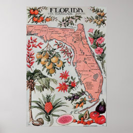 Póster Mapa de época de Florida