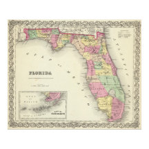 Mapa de época de Florida (1856)