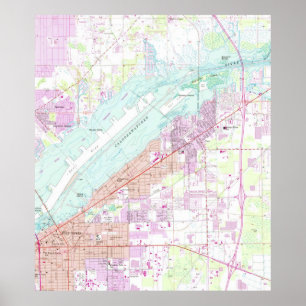 Póster Mapa de época de Fort Myers Florida (1958)