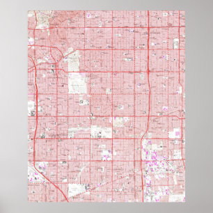 Póster Mapa de época de Inglewood California (1964)