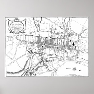 Póster Mapa de época de Kilkenny Ireland (1780)