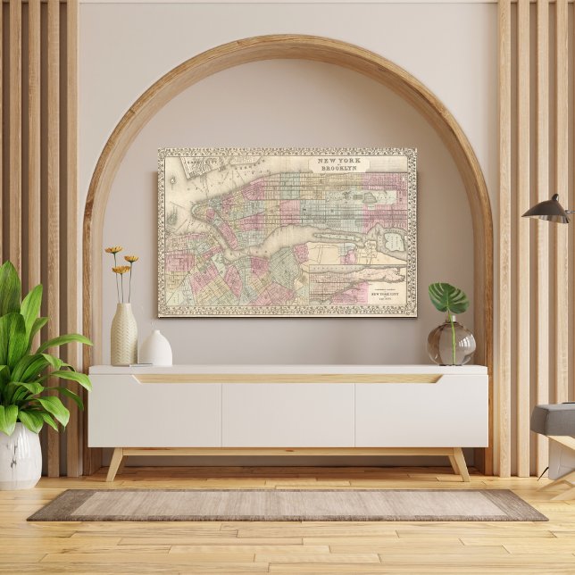 Póster Mapa de época de la ciudad de Nueva York / Brookly (Subido por el creador)