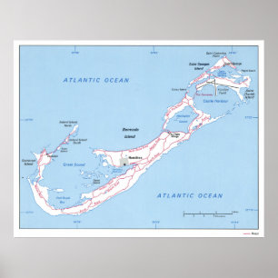 Póster Mapa de época de las Bermudas (1976)