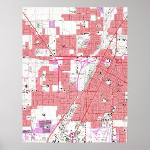 Póster Mapa de época de Las Vegas Nevada (1967) 2