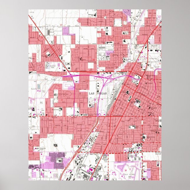 Póster Mapa de época de Las Vegas Nevada (1967) 2 (Frente)