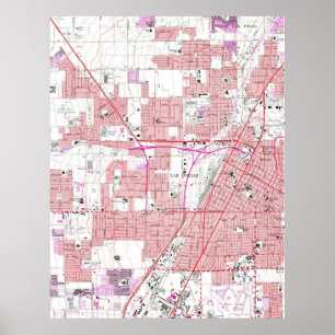 Póster Mapa de época de Las Vegas Nevada (1967) 3
