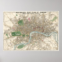 Mapa de época de Londres Inglaterra (1853)