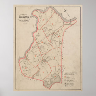 Póster Mapa de época de MAMÁES Brighton (1885)